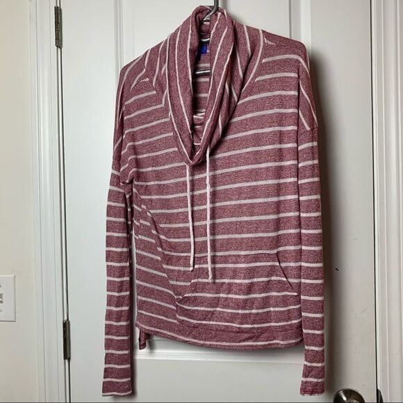 City Streets Sweaters - City Streets Scoop Neck Drawstring Striped Sweater